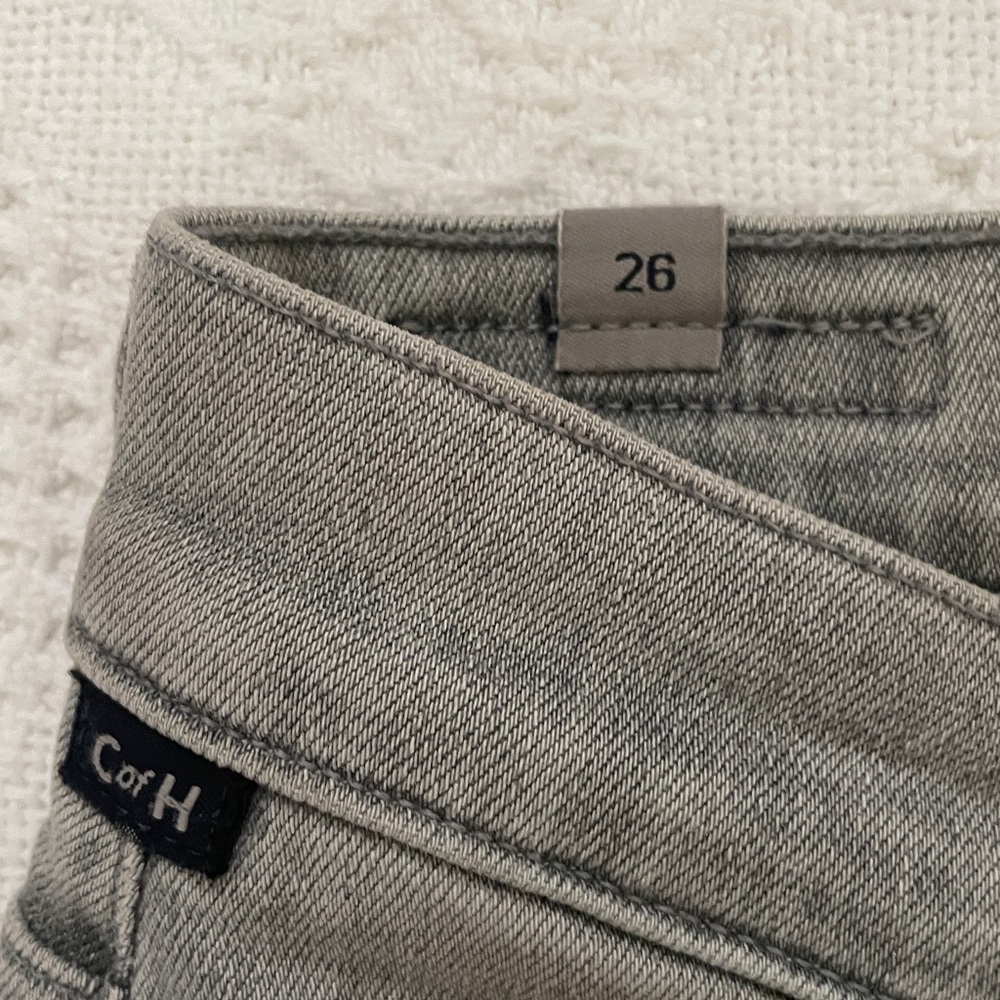 Citizens of Humanity Drew Fray High Rise Flare Crop Ankle Size 26 Ash Gray - Picture 11 of 13